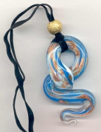 Blue and Aventurina Snake with Blue Suede